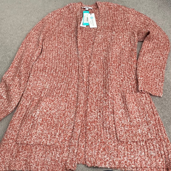 Bb Dakota Sweaters | Nwt Bb Dakota Steve Madden Odetta Open Pocket Cardigan Salmon XL | Color: Pink | Size: XL | Rasp81405's Closet